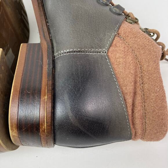 Kensie Sz 8.5 Sissel Brown Distressed Lace-up Oxford Ankle Booties Academia - Picture 12 of 16